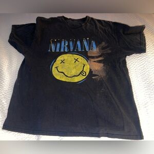NIRVANA Black and Yellow T-Shirt AS IS  Size XL